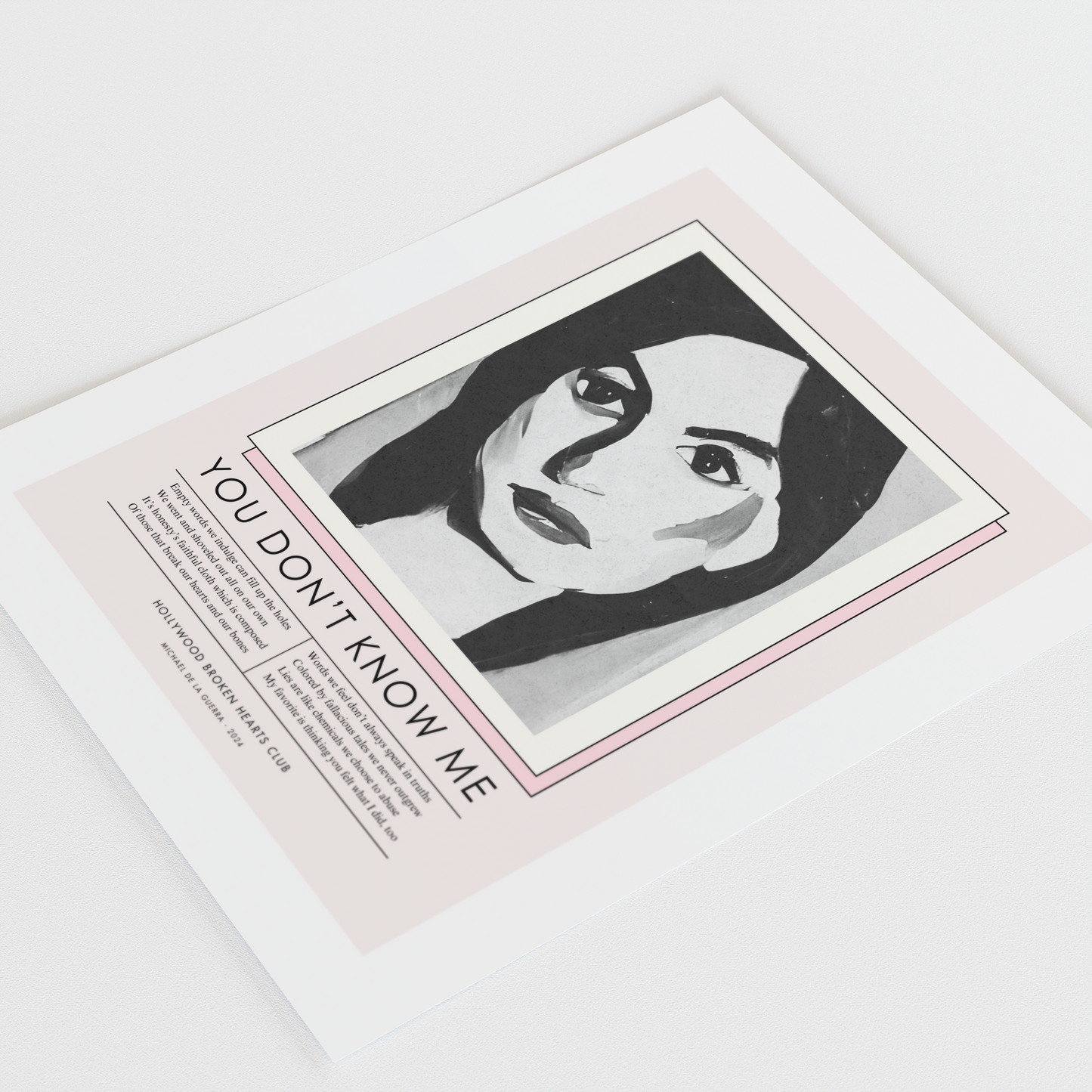 "YOU DON'T KNOW ME" — original art and poetry poster print