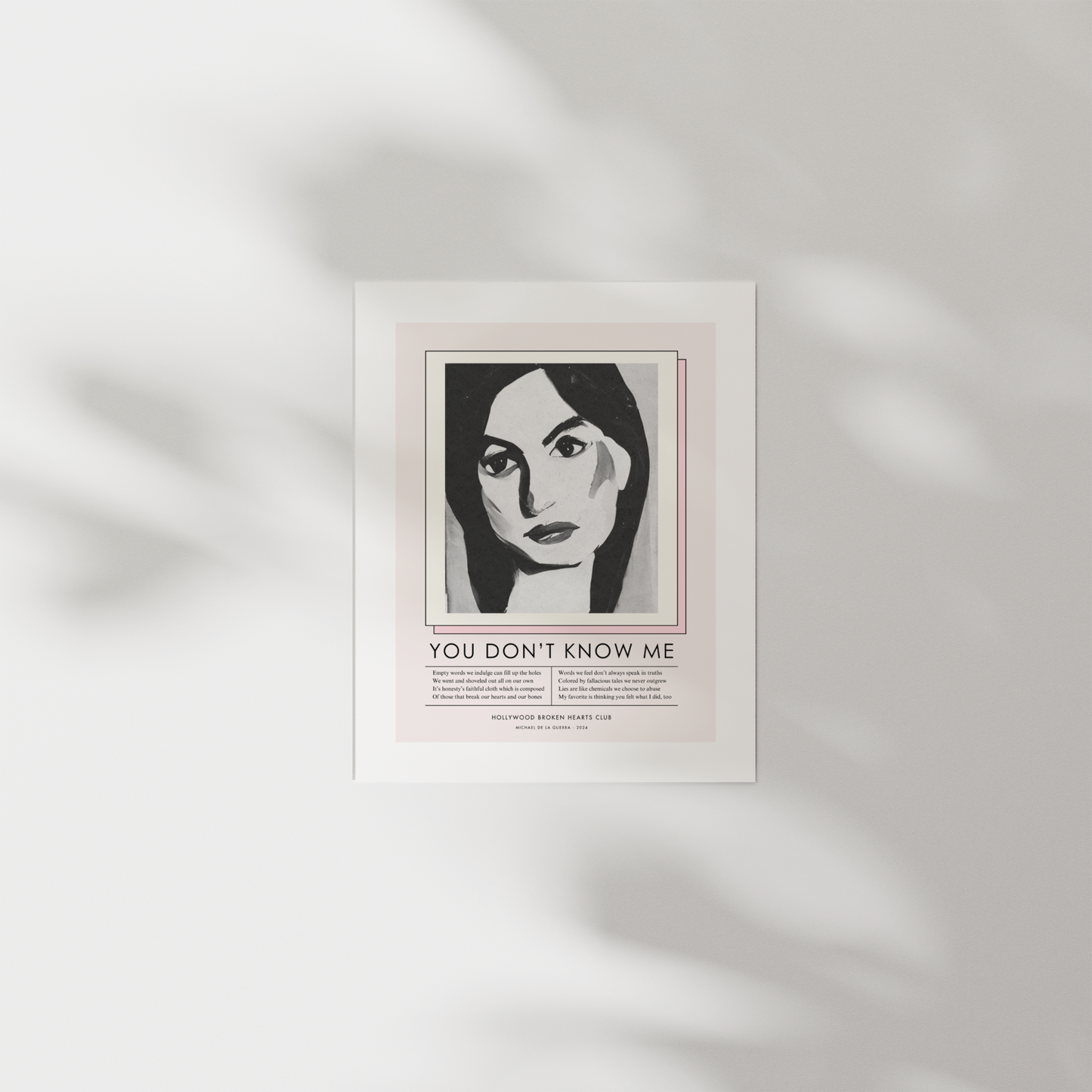 "YOU DON'T KNOW ME" — original art and poetry poster print